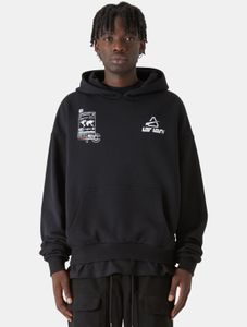 moderner Lost Youth Herren Hoodie 460 g/m² mit Baumwolle Schwarz