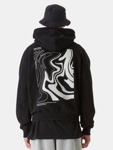Felpa con cappuccio oversize da uomo Lost Youth, 460 g/m², cotone, nera