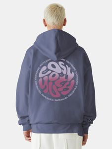 Sudadera cómoda con capucha para hombre de la marca Lost Youth, con puños y capucha acanalados, 460 g/m² de algodón, color azul.
