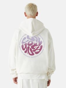 Sweat à capuche Soft Lost Youth pour homme, avec poignets et capuche côtelés, 460 g/m², coton, blanc
