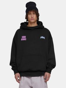 Casual Lost Youth men's hoodie with ribbed cuffs and hood, 460 g/m² cotton, black