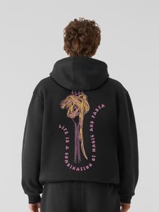 Sudadera con capucha Soft Lost Youth para hombre con puños y capucha acanalados, 330 g/m², algodón, negra.