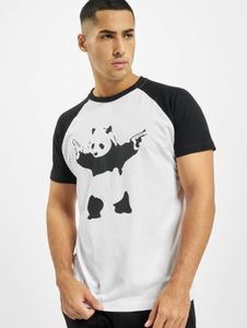 T-shirt da uomo moderna Merchcode 160 g/m² in cotone bianco/nero