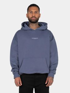 Felpa con cappuccio da uomo moderna MJ Gonzales, cappuccio grande, polsini a coste, cotone 460 g/m², blu