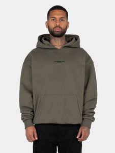 Felpa con cappuccio da uomo Modern MJ Gonzales, cappuccio grande, 460 g/m² di cotone, kaki