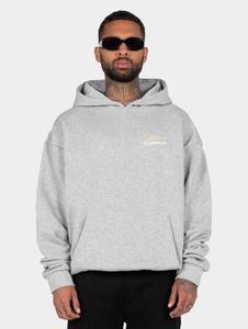 Sudadera cómoda con capucha para hombre de MJ Gonzales, con capucha grande, 460 g/m² de algodón, color gris.