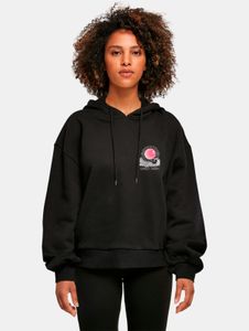 Sudadera con capucha Soft Merchcode para mujer, talla grande, 300 g/m², color negro.