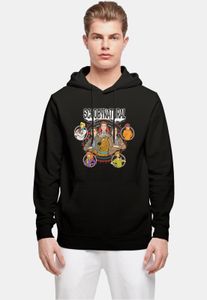 moderner Absolute Cult Herren Hoodie Rippbündchen Kapuze 270 g/m² Schwarz