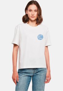 Camiseta deportiva Miss Tee para mujer, corte oversize, 200 g/m², algodón, blanca.