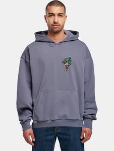 Comfortable Mister Tee men's hoodie with ribbed cuffs and hood, 460 g/m² cotton, blue