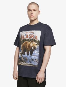 Camiseta deportiva Mister Tee para hombre, corte oversize, 240 g/m², algodón, azul marino.