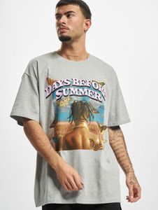 Camiseta deportiva Mister Tee para hombre, 240 g/m², de algodón gris.