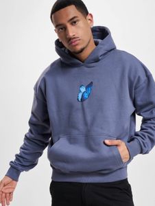 Felpa casual da uomo Mister Tee con polsini e cappuccio a coste, cotone 460 g/m², blu