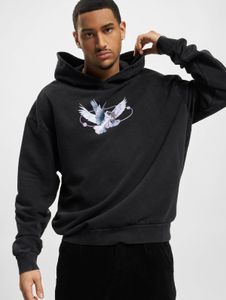 Felpa con cappuccio da uomo Soft Mister Tee con coulisse e polsini a coste, 240 g/m² di cotone, nera.