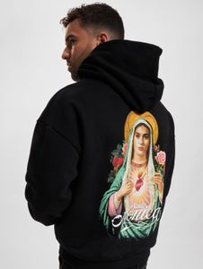 Comfortable Mister Tee men's hoodie with large hood and zipper, made of cotton, black