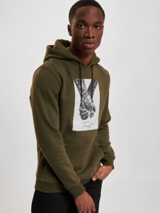 Felpa con cappuccio da uomo Modern Mister Tee con coulisse e polsini a coste, in cotone, color kaki