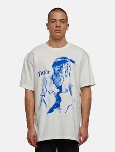 Cómoda camiseta de algodón extragrande para hombre de la marca Mister Tee, color blanco.