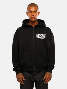 weicher Mister Tee Herren Hoodie Reißverschluss Taschen mit Baumwolle Schwarz