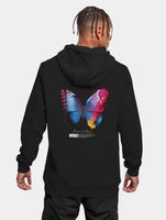 Casual Mister Tee Men's Hoodie with Print, Kangaroo Pocket & Drawstring – Black