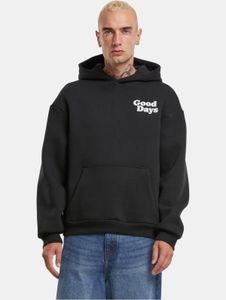 Comfortable Mister Tee men's hoodie with ribbed cuffs and hood, 330 g/m² cotton, black