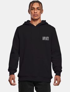 Casual Mister Tee men's hoodie with ribbed cuffs and hood, 300 g/m² cotton, black