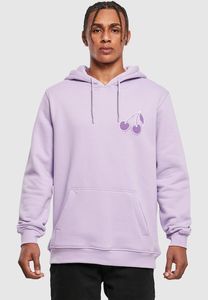 Felpa casual da uomo Mister Tee con polsini e cappuccio a coste, 300 g/m² di cotone, viola