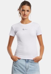 Camiseta moderna elástica de mujer Karl Kani con algodón, color blanco.