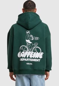 Casual Another Cotton Lab Men's Hoodie with Zip and Ribbed Cuffs, Green