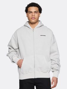 lässiger PEGADOR Herren Hoodie Reißverschluss Oversize mit Baumwolle Grau