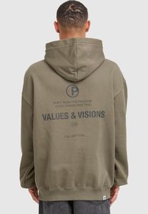 Casual PEGADOR men's hoodie, oversized, made of cotton, olive green