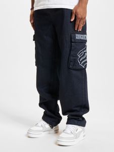 Comfortable Rocawear men's jeans with zipper pockets, cotton, blue