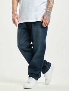 Pantalones vaqueros casuales Rocawear para hombre con cierre de cremallera, de algodón, color azul.