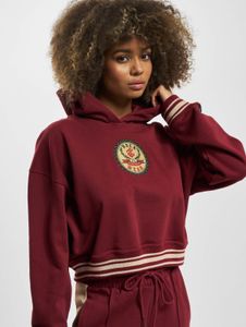 Sweat à capuche Rocawear confortable pour femme, avec fermetures éclair et poches, en coton rouge.