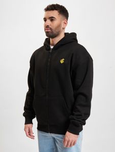 Sweat à capuche Rocawear moderne pour homme, en coton noir, avec fermetures éclair et poches.