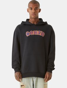 Comfortable 9N1M SENSE men's hoodie with ribbed cuffs and hood, 350 g/m² cotton, black