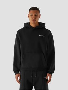 Soft 9N1M SENSE Men's Hoodie Ribbed Cuffs Hood with Cotton Black