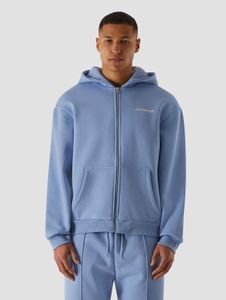 weicher 9N1M SENSE Herren Hoodie Reißverschluss Rippbündchen mit Baumwolle Blau