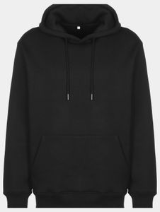 Sweat à capuche Stylefile confortable pour homme, en coton noir, avec poignets et capuche côtelés.