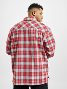Polo moderno para hombre Southpole con bolsillos, corte oversize, algodón de 175 g/m², rojo/gris.