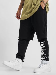 Short homme Southpole confortable avec poches extensibles, coton 180 g/m², noir