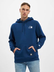 Casual starter hoodie for men, large hood, drawstring, 300 g/m² cotton, blue
