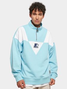 modernes Starter Herren Sweatshirt Reißverschluss Oversize 68 g/m² Hell-Blau