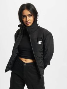 Stylish starter women's jacket with zippers and pockets, 139 g/m², black