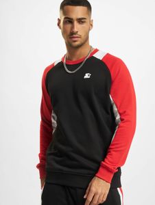 lässiges Starter Herren Sweatshirt Rippbündchen 300 g/m² mit Baumwolle Schwarz/Rot