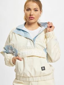 Functional starter women's jacket with zipper, ribbed cuffs, 95 g/m², cream