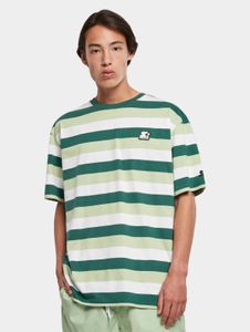 Cómoda camiseta de hombre STARTER, corte oversize, 180 g/m², algodón, color verde.