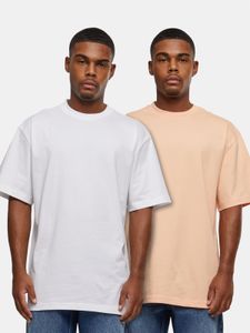 Camiseta cómoda para hombre de Urban Classics, 180 g/m², algodón, beige/blanco