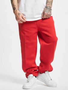 Pantalones cómodos para hombre URBAN CLASSICS con cordón ajustable y bolsillos, algodón de 380 g/m², color rojo.