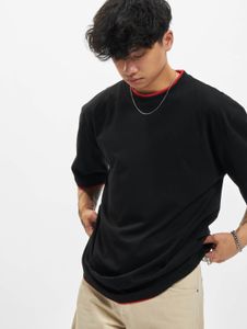 Camiseta informal para hombre URBAN CLASSICS, 180 g/m², algodón, negro/rojo