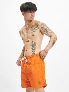 Pantalones cortos cómodos para hombre de Urban Classics con cordón ajustable y cremallera, 120 g/m², color naranja.